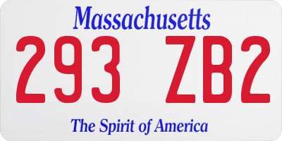 MA license plate 293ZB2