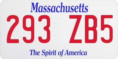 MA license plate 293ZB5