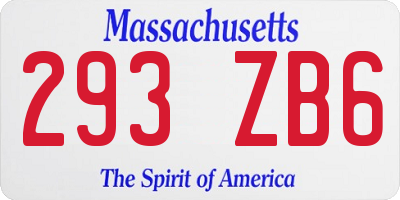 MA license plate 293ZB6
