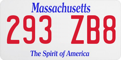 MA license plate 293ZB8