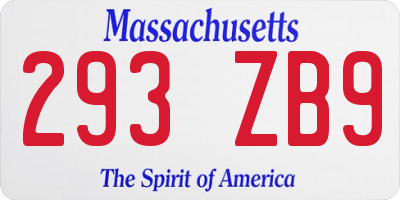 MA license plate 293ZB9