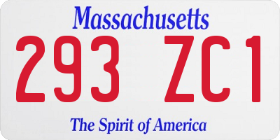 MA license plate 293ZC1