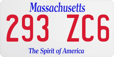 MA license plate 293ZC6