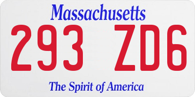 MA license plate 293ZD6