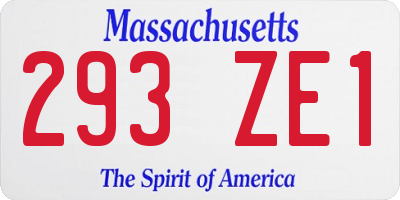 MA license plate 293ZE1