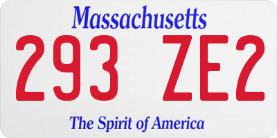 MA license plate 293ZE2