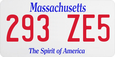MA license plate 293ZE5