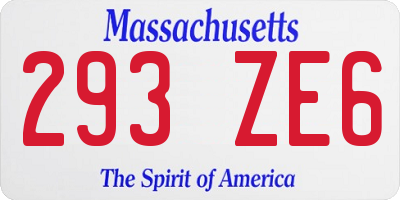 MA license plate 293ZE6