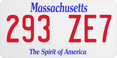 MA license plate 293ZE7
