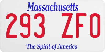 MA license plate 293ZF0