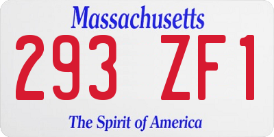 MA license plate 293ZF1