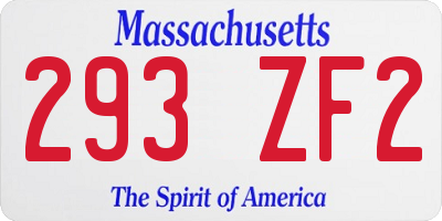 MA license plate 293ZF2