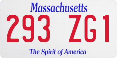 MA license plate 293ZG1