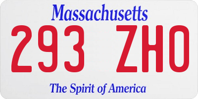 MA license plate 293ZH0