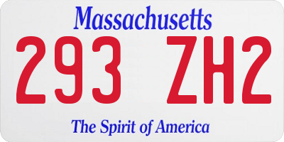 MA license plate 293ZH2