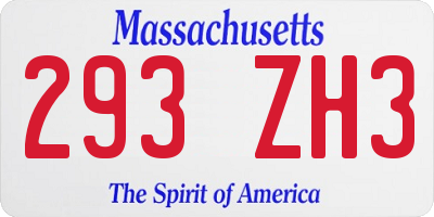 MA license plate 293ZH3