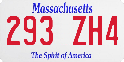 MA license plate 293ZH4