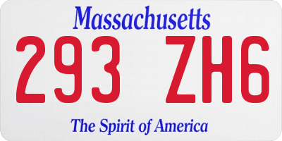 MA license plate 293ZH6