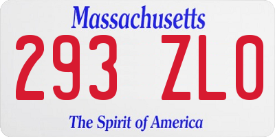 MA license plate 293ZL0