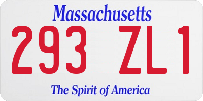 MA license plate 293ZL1