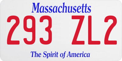 MA license plate 293ZL2