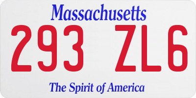 MA license plate 293ZL6