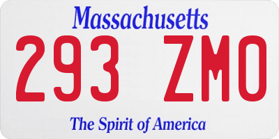 MA license plate 293ZM0