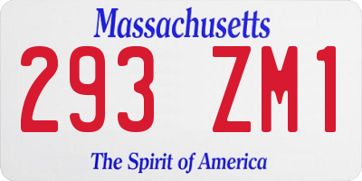 MA license plate 293ZM1