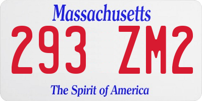 MA license plate 293ZM2