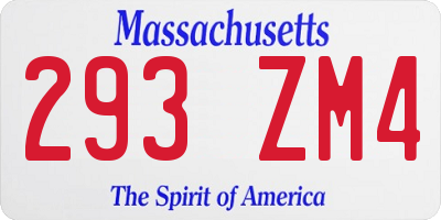MA license plate 293ZM4