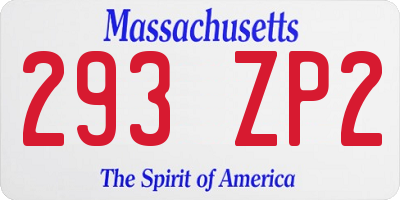 MA license plate 293ZP2