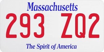 MA license plate 293ZQ2