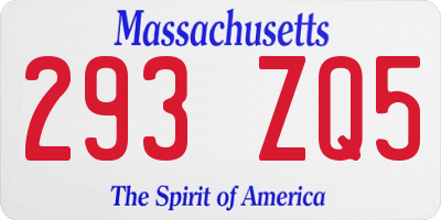 MA license plate 293ZQ5
