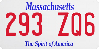 MA license plate 293ZQ6