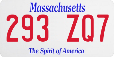 MA license plate 293ZQ7