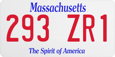 MA license plate 293ZR1
