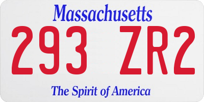 MA license plate 293ZR2
