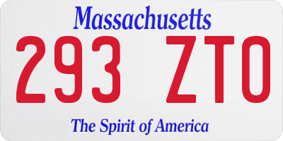 MA license plate 293ZT0