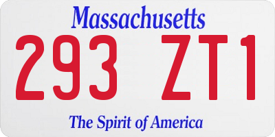 MA license plate 293ZT1