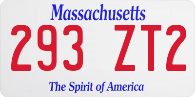 MA license plate 293ZT2