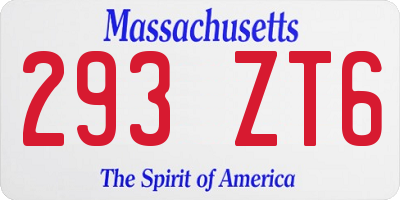 MA license plate 293ZT6