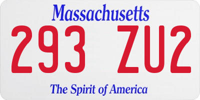 MA license plate 293ZU2