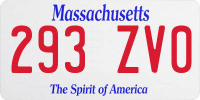 MA license plate 293ZV0