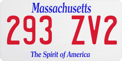 MA license plate 293ZV2