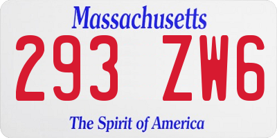 MA license plate 293ZW6