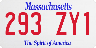 MA license plate 293ZY1