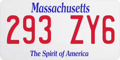 MA license plate 293ZY6