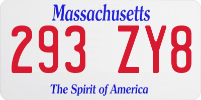 MA license plate 293ZY8