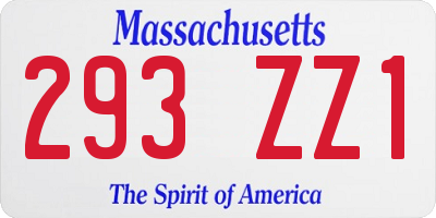 MA license plate 293ZZ1