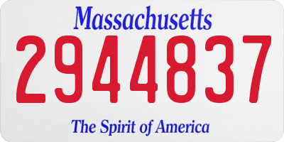 MA license plate 2944837